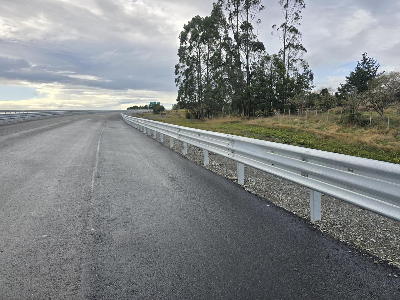 Highway safety barriers installed along road